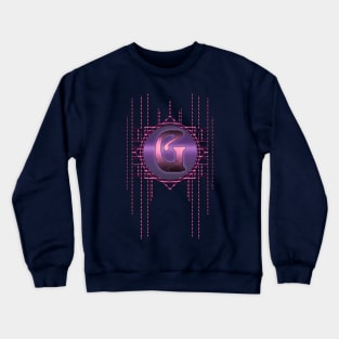 Purple Retro Alphabet Vintage Artdeco Letter G Crewneck Sweatshirt